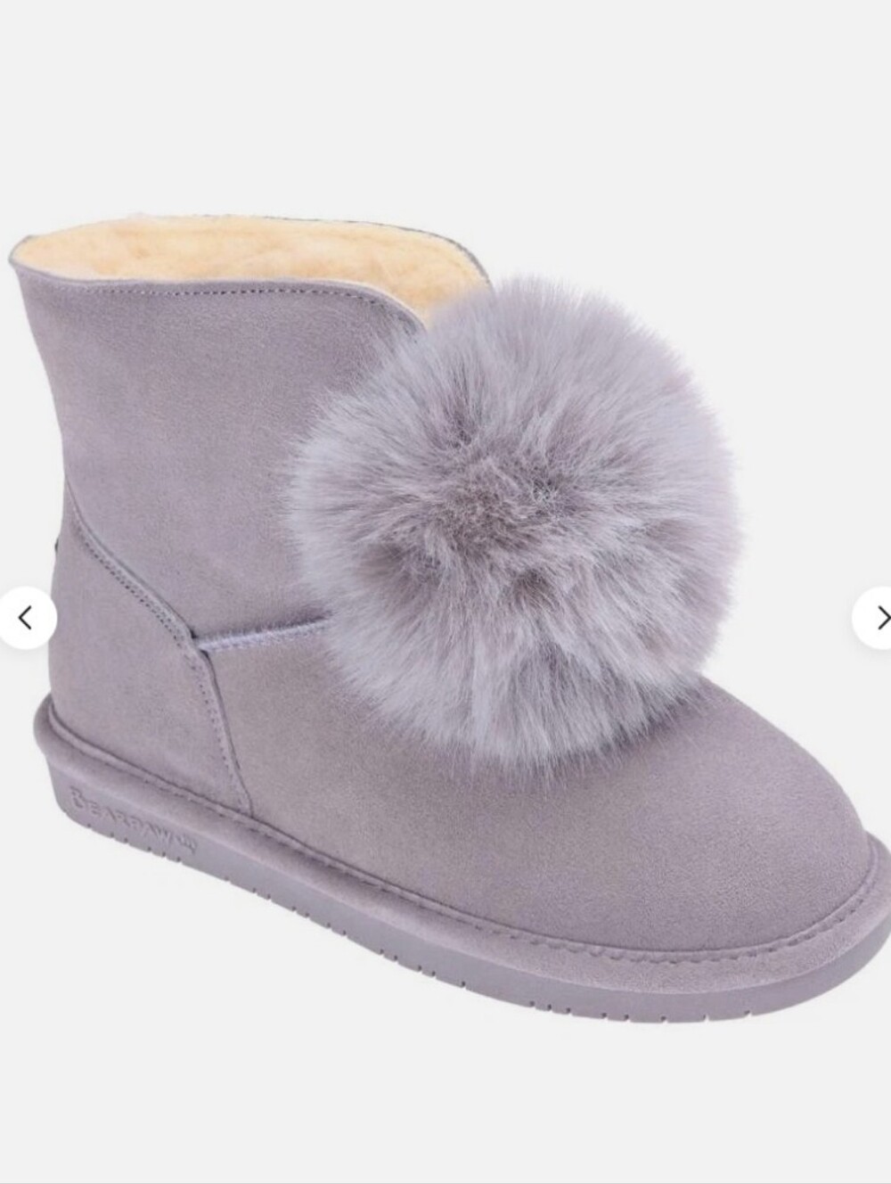 BearPaw Libby Liv Pom Suede Wisteria Boots New In Box
